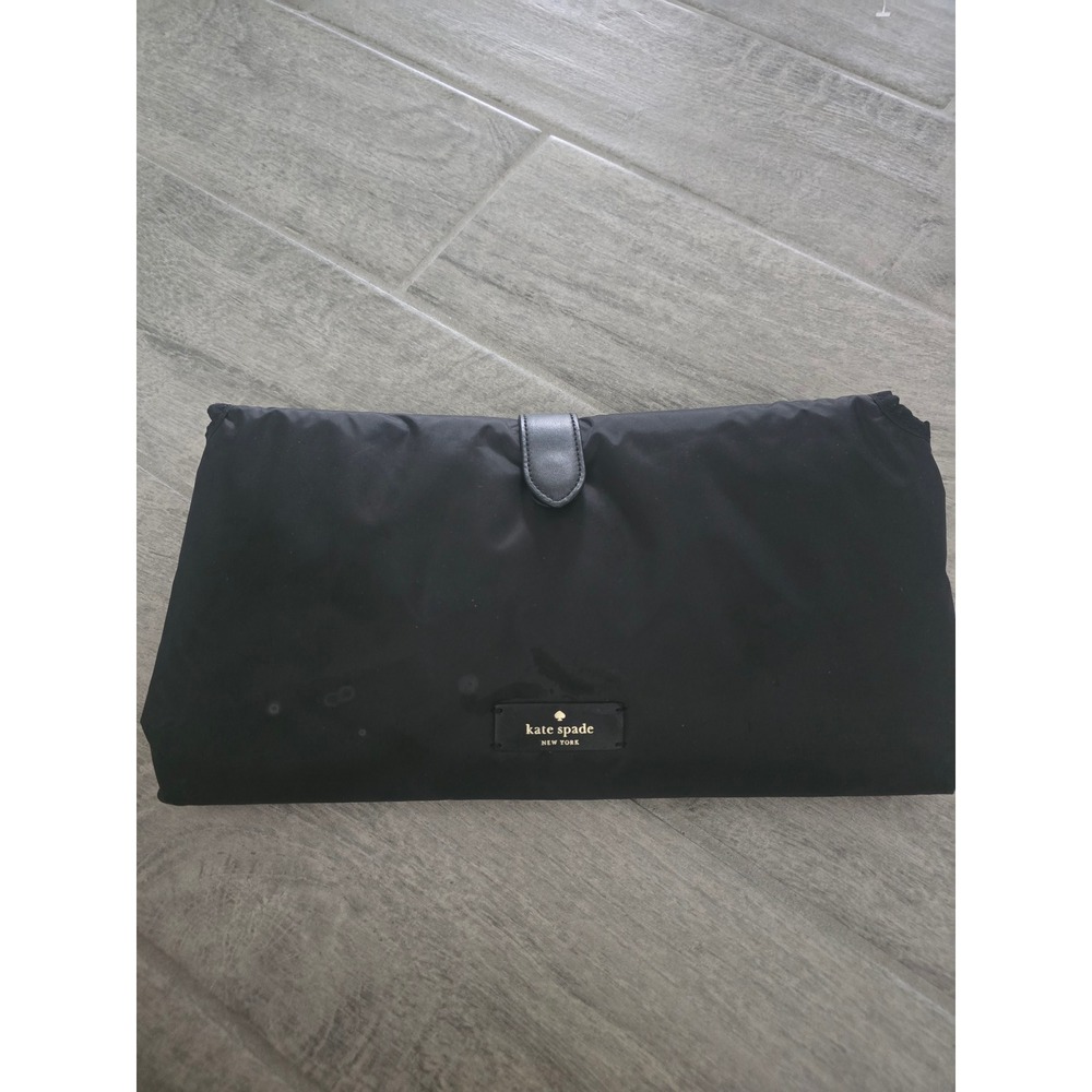 Kate Spade New York Black Nylon Portable Diaper Changing Pad Clutch Padded